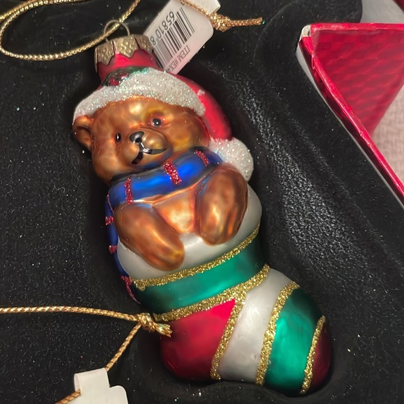 Rare Vintage GANZ Blown Glass Christmas Ornaments Set of 6 in Red Tree Gift Box - Picture 6 of 15